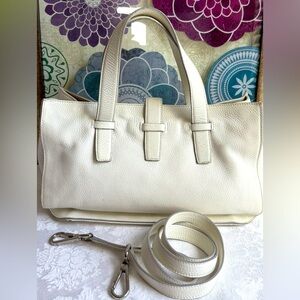 Armani Collezioni Ivory Leather Handbag/crossbody bag